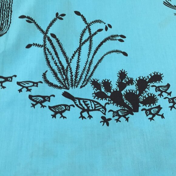 Vintage MCM Harwood Steiger Roadrunner Fabric "Running Birds" 44”W x 90” L - Picture 5 of 8
